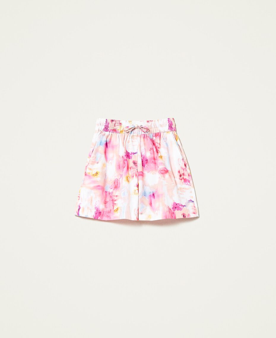 Floral poplin shorts "Hot Pink” Nuances Woman 221AT2484-0S
