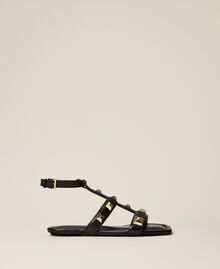 Nappa sandals with studs "Nude" Beige Woman 221TCP054-01
