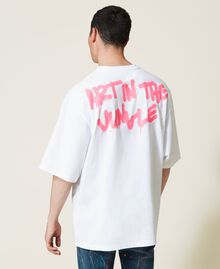 T-shirt Myfo con stampa panda Bianco Unisex 999AQ2094-07