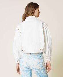 Bull jacket with studs White Denim Woman 221TP2090-04