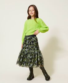 Camouflage tulle long skirt Cypress Print Child 222GJ2330-02