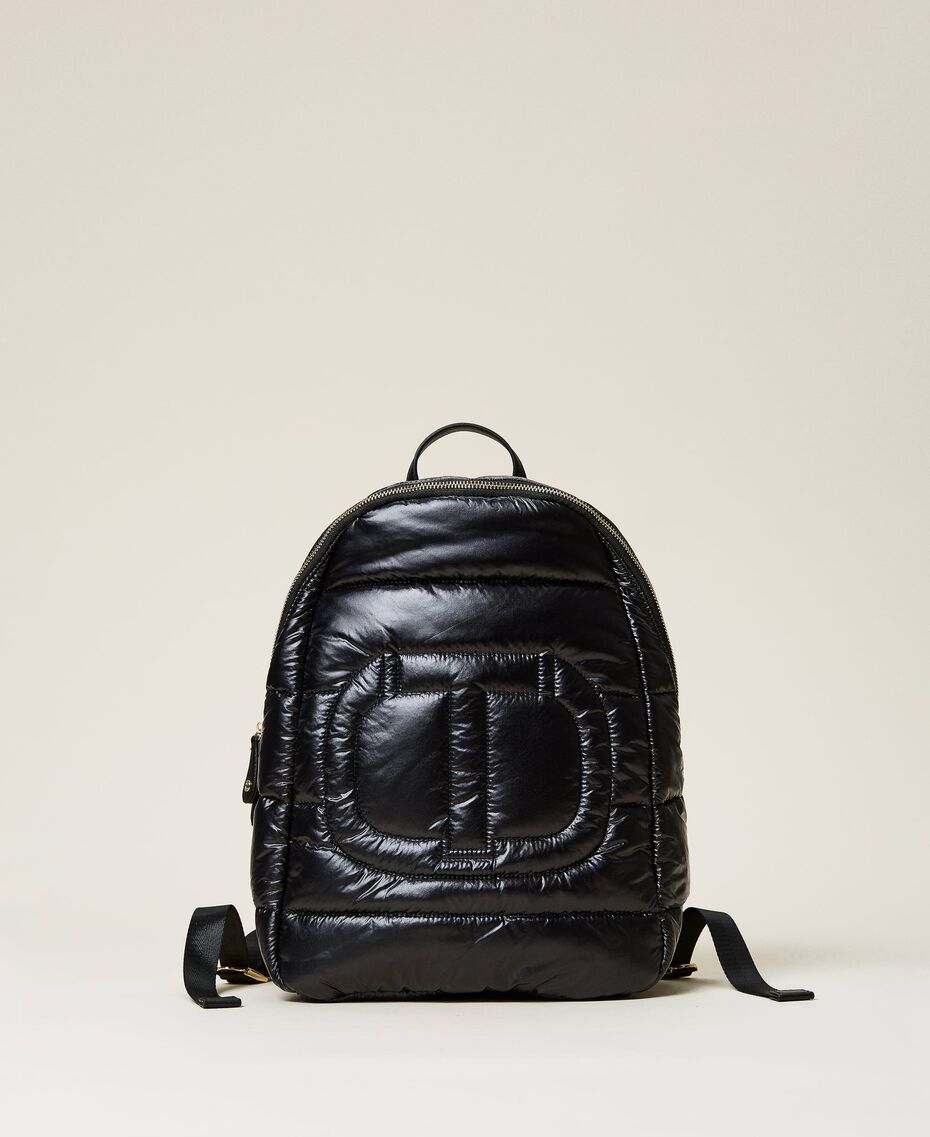 Quilted backpack with logo Black Woman 212TD8121-01