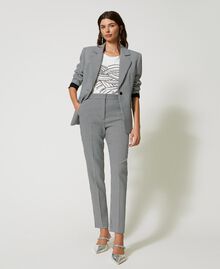 Fitted houndstooth blazer Houndstooth White / Black Woman 231AP2346-02