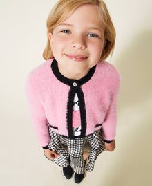 Giacca in maglia con bottoni gioiello Rosa "Aurora Pink" Bambina 222GJ308D-04
