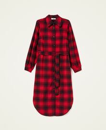 Chequered shirt dress Ardent Red / Black Check Woman 222LL2G11-0S