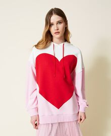 Maxisweatshirt und mit eingesetztem Herz „Fire Red“-Rot Frau 221TQ2098-01