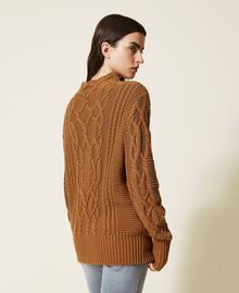 Maxi maglia misto lana con strass Brown Sugar Donna 222TT3132-04