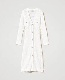Cardigan-robe jacquard avec sequins Blanc Neige Femme 231TP3080-0S