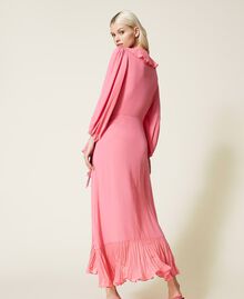 Long dress in crêpe de Chine "Hot Pink" Woman 221AT2506-05