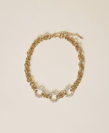 Torchon choker necklace with rhinestones Gold Yellow Woman 212TO5067-01