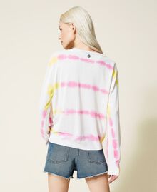 Regular jumper tie-dyed by hand Off White Multicolour Woman 221AT3180-04