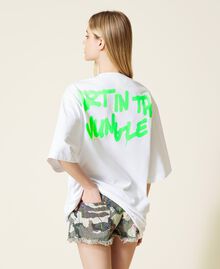 T-shirt Myfo avec imprimé tigre Blanc Unisexe 999AQ2092-04