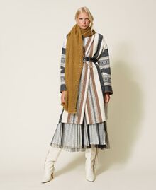 Textured wool blend coat Snow Stripe Design Mat Woman 212TT2221-0T