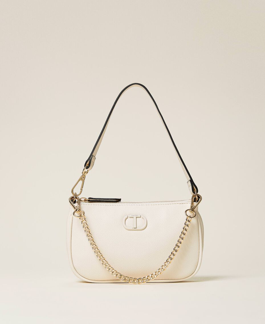 'Petite' shoulder bag with chain and logo Black Woman 212TB7050-02