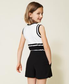 Trouser skirt with jewel logo Black Child 222GJ2160-03