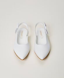 Sling back ballerina shoes with logo White Child 231GCJ108-04