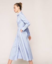 Long poplin shirt dress Sky Blue Woman 201MP218C-02