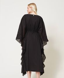 Marrakech muslin long dress with embroidery Black Woman 211TT2704-04