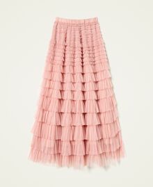 Pleated tulle long skirt Parisienne Pink Woman 222TP2111-0S