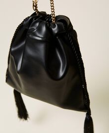 Sac modèle sacchetto avec franges de perles Noir Femme 212TD8130-03