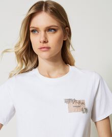 Camiseta con logotipo y bordado a mano Blanco Mujer 231TP217A-01