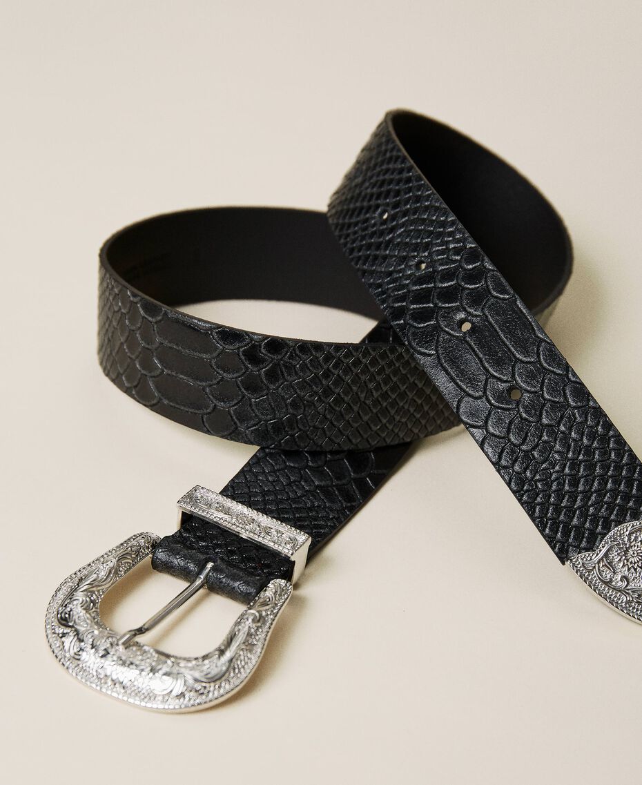 Cinturón Myfo con hebilla decorada Negro Unisex 999AQ4121-02