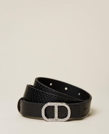 Reptile print leather belt Black Wheeps Woman 222TA4065-02