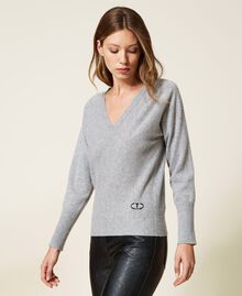 Wool and cashmere blend jumper Melange Grey Woman 222TT3351-04