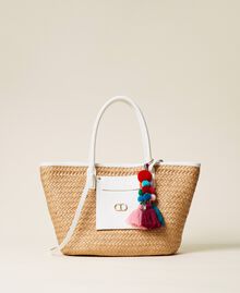 Shopper with pompom Two-tone "Cuban Sand" Beige / Lily Woman 221TD8050-01