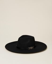 Sombrero de paño con logotipo Negro Mujer 222TA4041-01