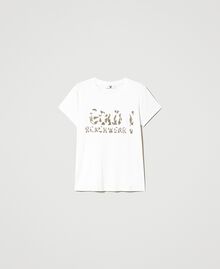 Camiseta con bordado de lentejuelas Star White Mujer 231LB21BB-0S