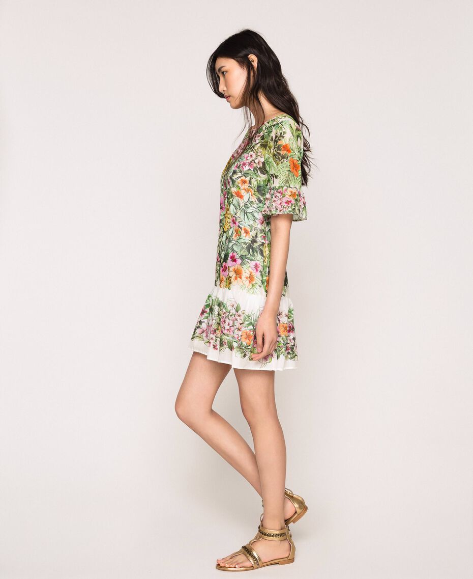 Robe avec imprimé floral Imprimé Jungle Fleurs Neige Femme 201TT2482-02