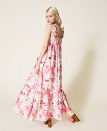 Floral poplin long dress "Hot Pink” Nuances Woman 221AT2480-05