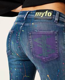 Hand-painted MYFO skinny jeans "Mid Denim" Blue Unisex 999AQ2040-05