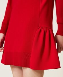 Short knit dress with inserts Poppy Red Woman 222TT3280-05
