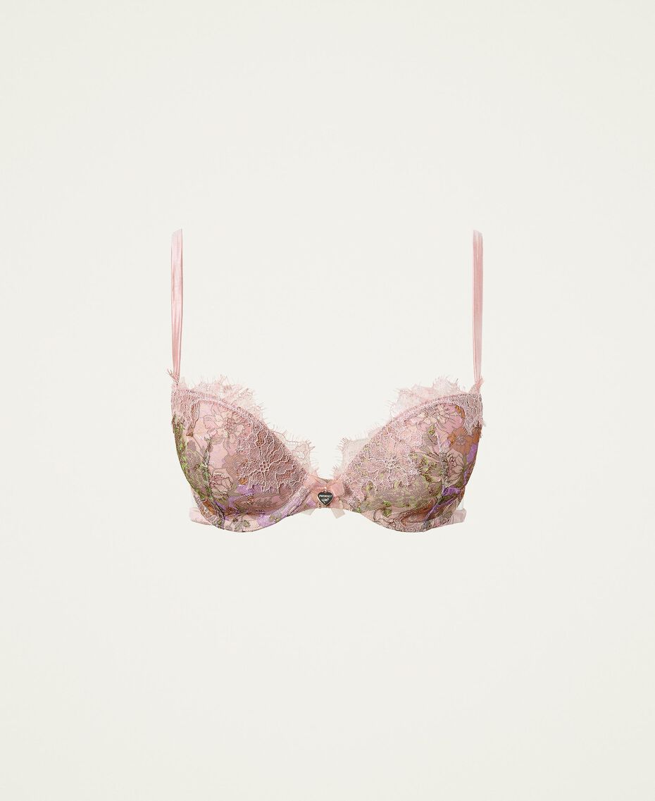 Soutien-gorge push-up en tulle imprimé Imprimé Paisley Rose « Silver Pink » Femme 221LL6E44-0S