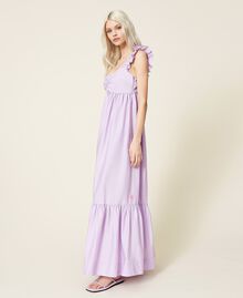 Robe longue en popeline avec volant Violet « Pastel Lilac » Femme 221AT203E-03