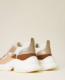 Colour block trainers with logo Multicolour Butter / "African" Beige / Gold Woman 222LIPZBB-04