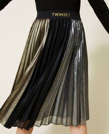 Laminated georgette long skirt Multicolour "Gunpowder" Silver / Gold / Black Child 222GJ2440-04