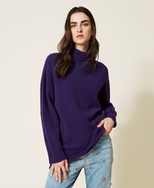 Nahtloser Pullover im Regular-Fit  aus Wollmischgarn "Indigo"-Violett Frau 222AP3520-02