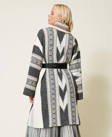 Textured wool blend coat Snow Stripe Design Mat Woman 212TT2221-03