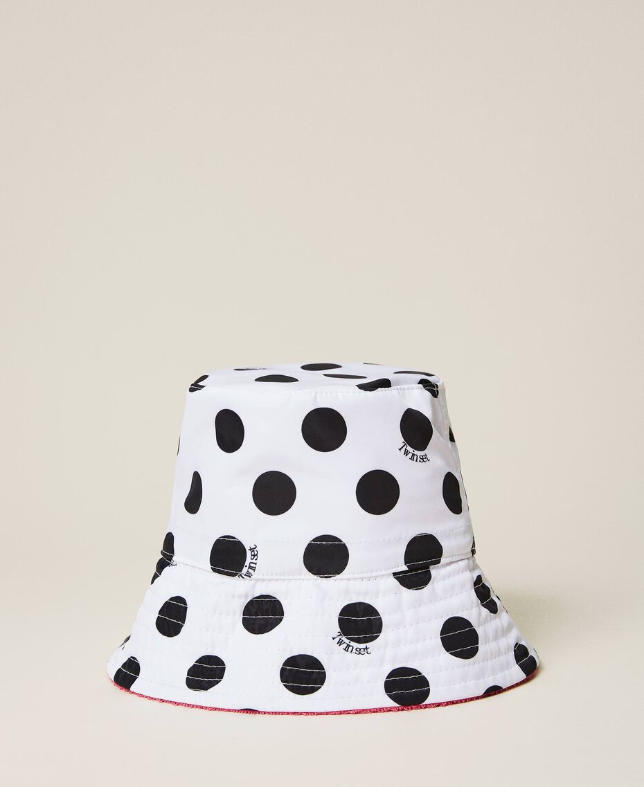 Reversible fisherman’s hat Two-tone Polka Dot Print Black / Shocking Pink Child 221GJ4952-03