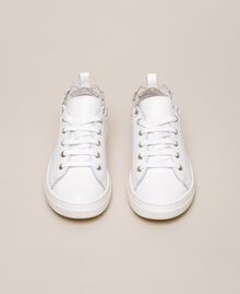 Sneakers in nappa con ricamo Bianco Bambina 201GCJ070-04