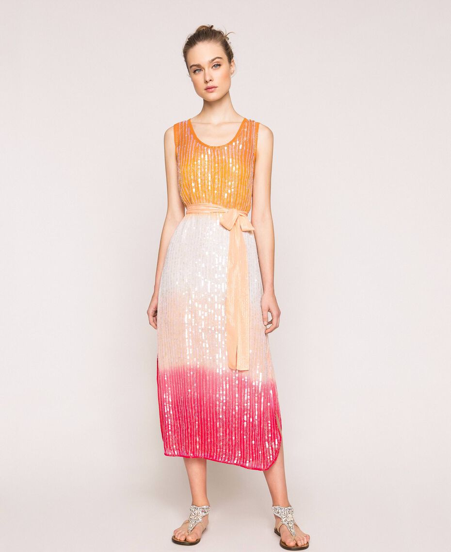 Tie Dye Dress With Full Sequins Who gives the dye quest?