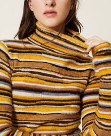Fitted multicoloured turtleneck Multicolour "Mustard" Brown Woman 222AP3353-05