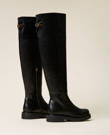 Leather riding boots Black Woman 222TCP016-03