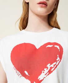 T-shirt avec cœur et cordons coulissants Lys Femme 221TQ2082-05