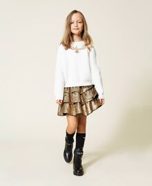 Full sequin skirt with flounces Gold Yellow Child 212GJ2393-02