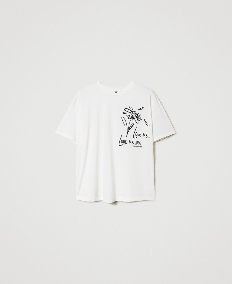T-shirt with daisy print Sugar White Woman 231LL2QDD-0S