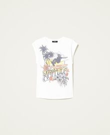 T-shirt imprimé avec logo Blanc Gardénia Femme 221AT2182-0S